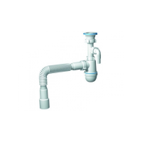 Сифон АНИ ф40 УНИВ. С НОСИКОМ+С ГОФРОЙ 40-40/50 C0315