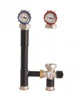 Насосная группа Rommer с термостатическим смесительным клапаном (35-60°С) 1" без насоса