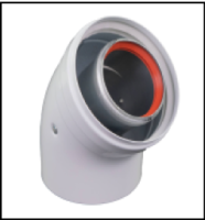 [GROPPALLI] [A03.001.001289] GROPPALLI Колено коаксиальное Ø 60/100 (45°) В/Н для конвекционных котлов {белый}