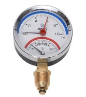Термоманометр радиальный MVI, до 6 бар, 0°C-120°C, D80 мм, с нижним подключением G1/2