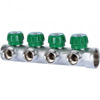 Коллектор регулирующий Stout 1", 4 отвода 3/4" ЕК