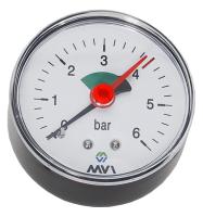 Манометр аксиальный MVI, до 6 бар, D63 мм, подключение G1/4