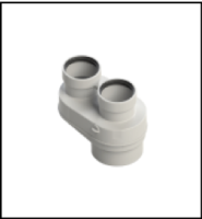 [GROPPALLI] [B0B.011.000491] Адаптер моноблочный Ø 80/80 на коаксиальный дымоход Ø 80/125 для конденсационных котлов {белый}