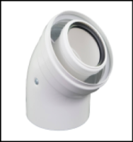 [GROPPALLI] [A03.002.000198] GROPPALLI Колено коаксиальное Ø 60/100 (45°) В/Н для конденсационных котлов {белый}