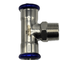 Пресс-тройник с НР MVI, 28х3/4" (нержавеющая сталь)