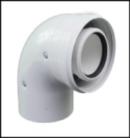 [GROPPALLI] [A03.008.000163] GROPPALLI Колено коаксиальное Ø 60/100 (90°) В/Н для конденсационных котлов {белый}