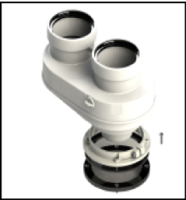 [GROPPALLI] [B0B.011.000550] GROPPALLI Адаптер стартовый коаксиальный Ø 60/100 на раздельное дымоудаление Ø 80/80 для конденсационных котлов {белый}