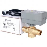 2-Ходовой зональный клапан, сервопривод 230V, с 3-х жильным кабелем 1м., НР 3/4" Stout SVM-0070-200020