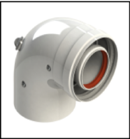 [GROPPALLI] [A03.001.001260] GROPPALLI Колено коаксиальное Ø 60/100 (90°) В/Н с контрольными точками для конвекционных котлов {белый}