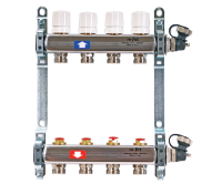 Коллекторная группа из нержавеющей стали с балансировочными и термостатическими вентилями 7 выходов Uni-Fitt