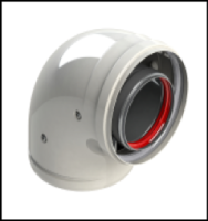 [GROPPALLI] [A03.009.000066] GROPPALLI Колено коаксиальное Ø 80/125 (90°) В/Н для конвекционных котлов {белый}