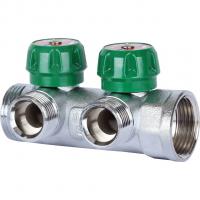 Коллектор регулирующий Stout 1", 2 отвода 3/4" ЕК