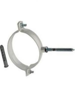 Крепление к стене Rommer D100 белое RAL металлическое ( хомут)