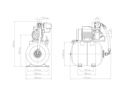 Поверхностный насос-автомат Джилекс «ВИХРЕВИК» 40/40 Ч-14