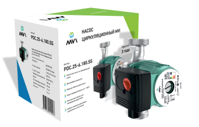 Насос циркуляционный MVI SS25/6-180 (GRS-SS25/6), корпус - нержавеющая сталь