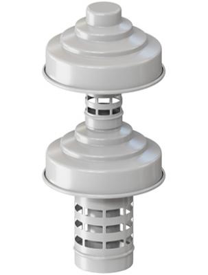 Оголовок Rommer с ветрозащитой D 60/100 БЕЛЫЙ (Алюминий)